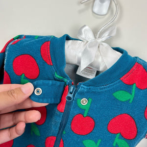 Hanna Andersson Blue Red Apple PJs 90 cm 3T