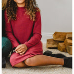 Load image into Gallery viewer, Old Navy Long-Sleeve Cozy-Knit Mock-Neck Dress for Girls Berry Nice Red M 8
