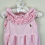 Load image into Gallery viewer, Ralph Lauren Ruffled Knit Bubble Shortall Pink 18 Months
