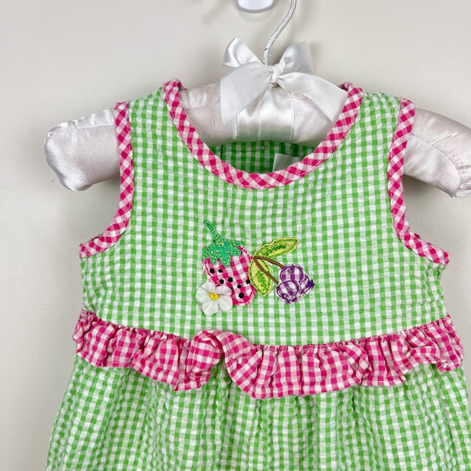 Vintage Good Lad Ruffle Fruit Romper & Sun Hat 12 Months