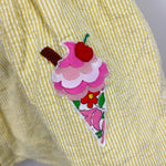 Load image into Gallery viewer, Mini Boden Yellow Seersucker Applique Ice Cream Pinafore Dress 18-24 Months

