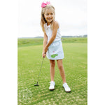 Load image into Gallery viewer, TBBC Paige's Playful Polo Barbados Blue Micro Dot w/ Pink 18-24 Months
