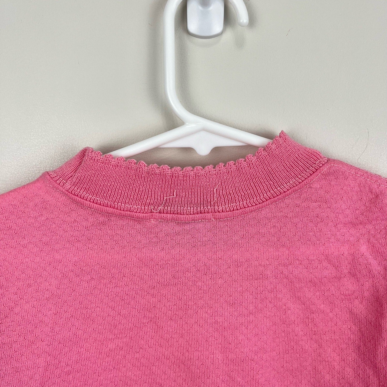 Vintage Healthtex Pink Pointelle Tee 6 USA