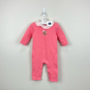 Janie and Jack Girls Pink Ruffle One Piece 3-6 Months NWT