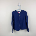 Load image into Gallery viewer, Mini Boden Cotton Cashmere Mix Cardigan Blue 6-7
