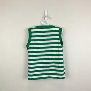 Vintage Sears Green & White Striped Tank Top 7 USA