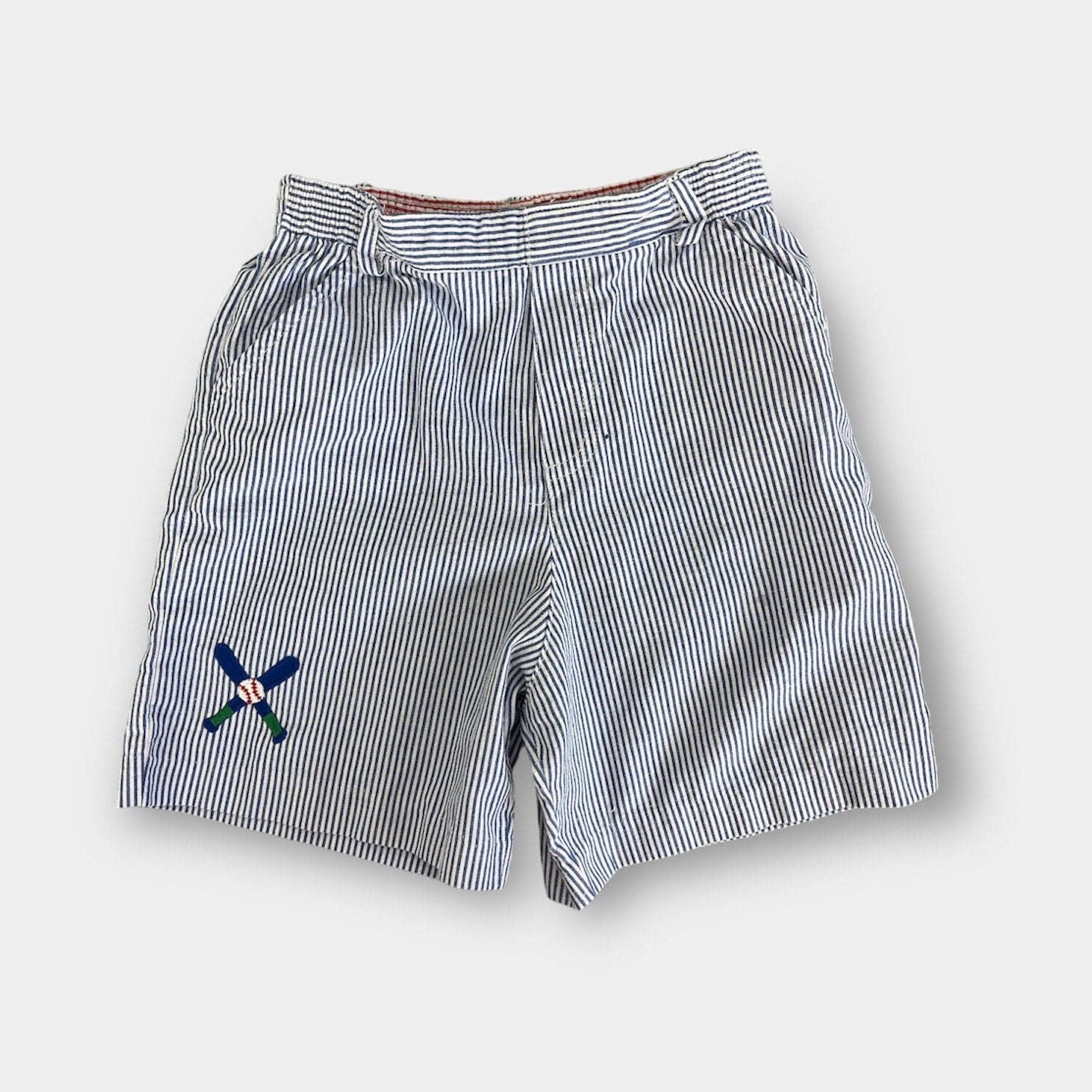 Florence Eiseman Boys Boys Blue Seersucker Baseball Shorts 7fl