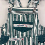 Load image into Gallery viewer, Vintage Number One Jeans Green White Striped Overalls 24 Months Italy
