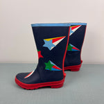Load image into Gallery viewer, Mini Boden Wellies Rain Boots College Navy Star 31 / US 13
