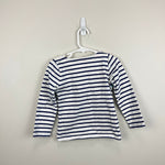 Load image into Gallery viewer, Mini Boden Every Day Breton T-Shirt Navy Ivory Rainbow Wave 3-4
