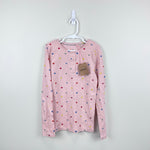 Load image into Gallery viewer, Mini Boden Henley Pointelle Top Provence Pink Hearts 9-10 NWT
