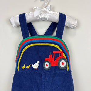 Mini Boden Woven Logo Overall Set Starboard Blue Farm 18-24 Months