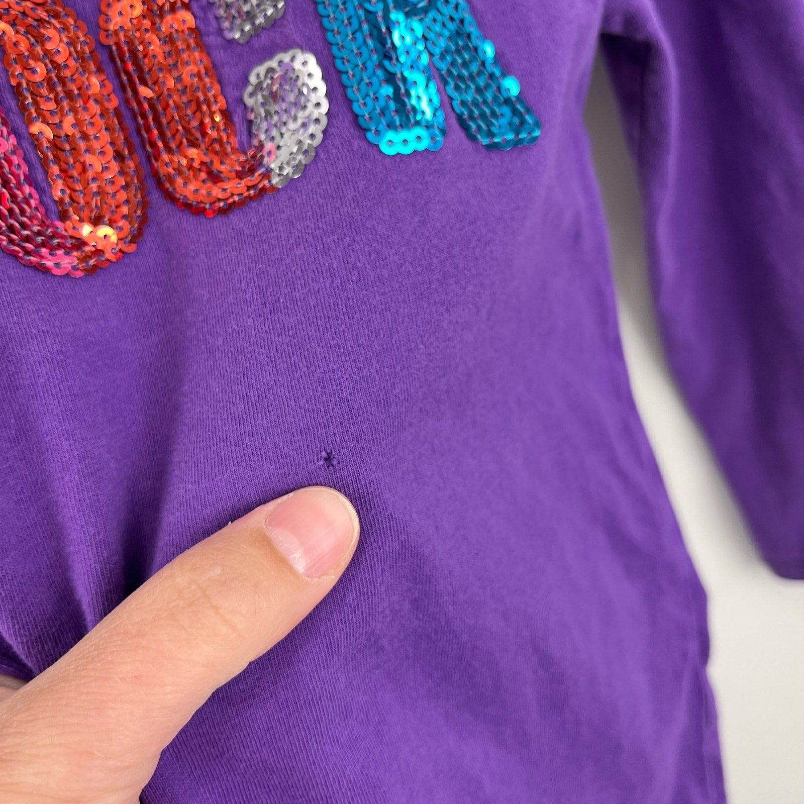 The Children's Place Purple Sequin ROCK Tee Small 5/6