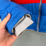 Load image into Gallery viewer, L.L. Bean Kids Down Jacket Colorblock Cobalt Sea M 10-12
