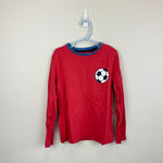 Load image into Gallery viewer, Mini Boden Football T-Shirt Cherry Tomato Red 7-8
