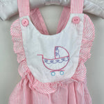 Load image into Gallery viewer, Vintage Toddletime JCPenney Pink Carriage Ruffle Sunsuit Romper 12 Months USA
