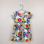 Load image into Gallery viewer, Mini Boden Short Sleeve Fun Jersey Dress Provence Blue Happy Flowers 5-6
