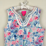 Load image into Gallery viewer, Lilly Pulitzer Girls Crew Blue Tint Sea to Shining Sea Mini Harper Shift Dress XL 12-14
