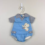 Load image into Gallery viewer, Vintage Mayfair Kids Blue Elephant Diaper Shirt Set Newborn
