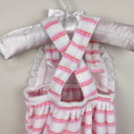 Load image into Gallery viewer, Vintage Healthtex Pink Stripe Ruffle Terry Sun Suit Romper 12 Months USA
