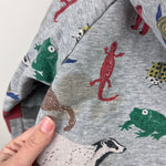 Load image into Gallery viewer, Mini Boden Fun Shaggy Lined Hoody Gray Animals 4-5
