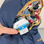 Load image into Gallery viewer, Columbia Infant Snuggly Bunny Down Bunting Snow Suit Navy Blue 12-18 Months
