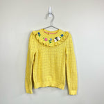 Load image into Gallery viewer, Mini Boden Pointelle Knit Sweater Top Soft Lemon 8-9 NWOT
