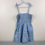 Load image into Gallery viewer, Lilly Pulitzer Girls Sweet Blue Picnic Plaid Smocked Hermit Crab Dress 6
