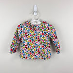 Load image into Gallery viewer, Mini Boden Long Sleeve Ruffle Blouse Top Floral Toy Print 3-6 Months
