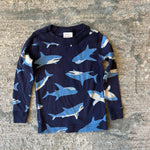 Load image into Gallery viewer, Hanna Andersson Blue Shark Long John Pajamas 90 cm 3T
