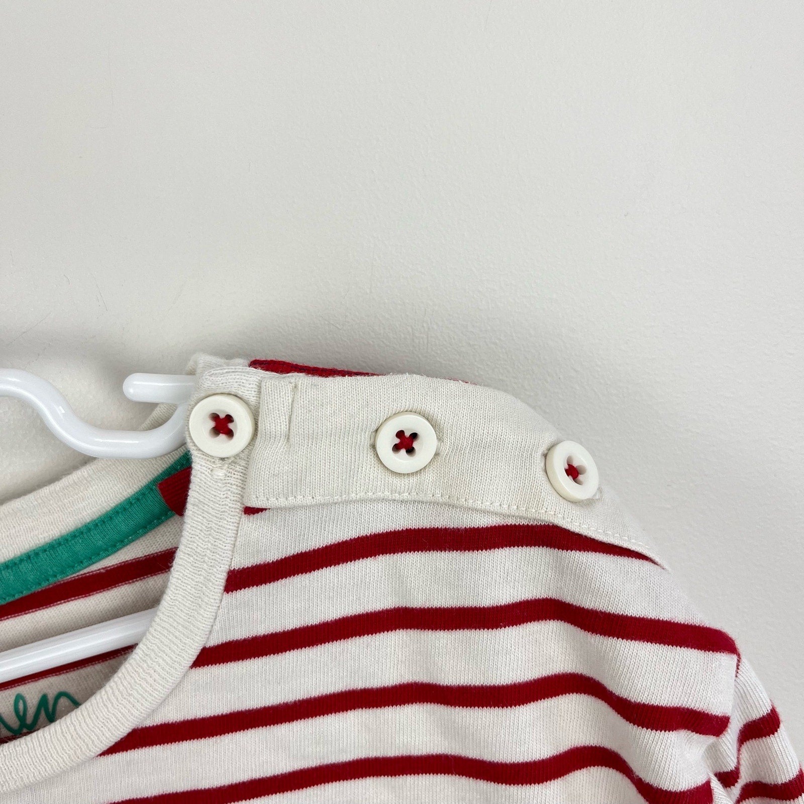 Mini Boden Long Sleeve Red Stripe Royal Crest Tee 8-9 Years