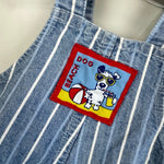 Load image into Gallery viewer, Vintage OshKosh B&#39;gosh Blue Striped Beach Dog Overalls 3-6 Months USA
