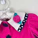 Load image into Gallery viewer, Vintage Pink Polka Dot Ruffle Floral Jumpsuit 12 Months
