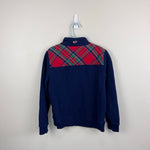 Load image into Gallery viewer, Vineyard Vines Girls Navy Blue Festive Plaid Shep Shirt S 7-8
