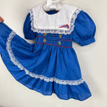 Load image into Gallery viewer, Vintage JM Rags Blue Smocked Ruffle Lace Party Dress 4T
