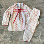 Load image into Gallery viewer, Vintage Carter&#39;s Smocked Polka Dot Heart Pajamas 4T USA
