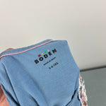 Load image into Gallery viewer, Mini Boden Long Sleeve Blue Patchwork Flower Applique Jersey T-Shirt 5-6
