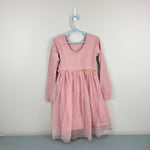 Load image into Gallery viewer, Hanna Andersson Shimmer Star Dress Soft Tulle Pink Rose Blossom 120 cm 6-7
