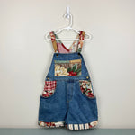 Load image into Gallery viewer, Vintage SWAT Kids Floral Patch Denim Shortalls 7 USA
