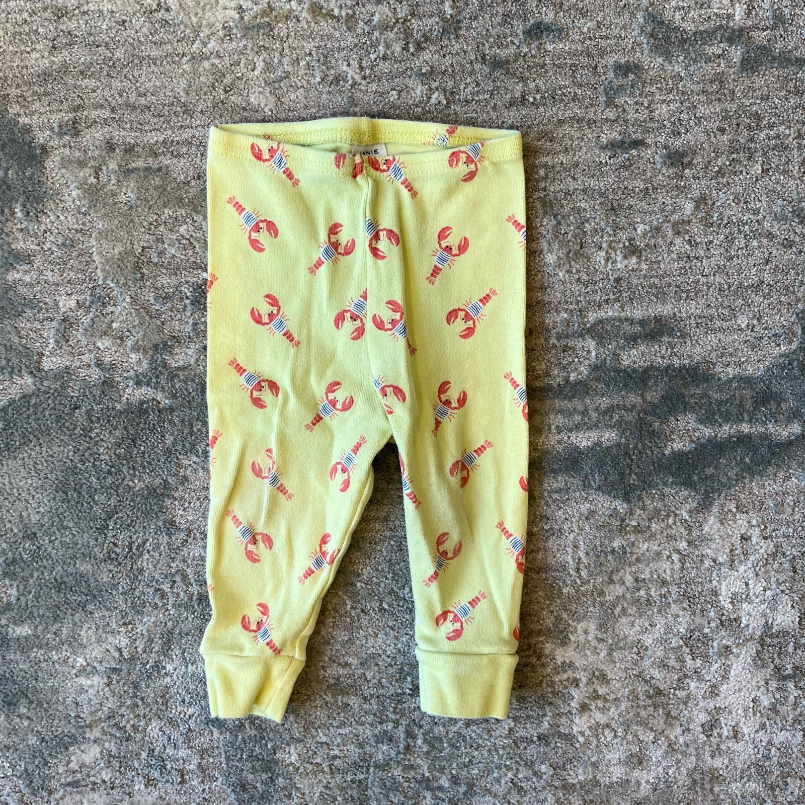 Janie and Jack Elgin Yellow Lobster Print Pajamas 6-12 Months