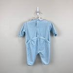 Load image into Gallery viewer, Bout'Chou Blue Velour Embroidered Bib Footie Romper 1 M
