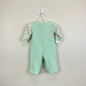 Vintage Healthtex Green Elephant Jumpsuit Romper 9 Months USA