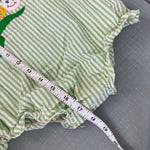 Load image into Gallery viewer, Vintage Cradlecraft Green Seersucker Stripe Applique Caterpillar Romper 24 Months
