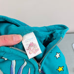 Load image into Gallery viewer, Vintage Y2K Ed Hardy Kids Hooded Teal Shortall Romper 12-18 Months
