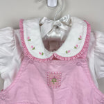 Load image into Gallery viewer, Vintage Y2K Carter's Pink Ruffle Flower Overalls Shirt Set 6-9 Months
