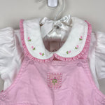 Load image into Gallery viewer, Vintage Y2K Carter's Pink Ruffle Flower Overalls Shirt Set 6-9 Months
