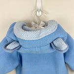 Load image into Gallery viewer, L.L. Light Bean Blue Fleece Bunting Snow Suit 3-6 Months
