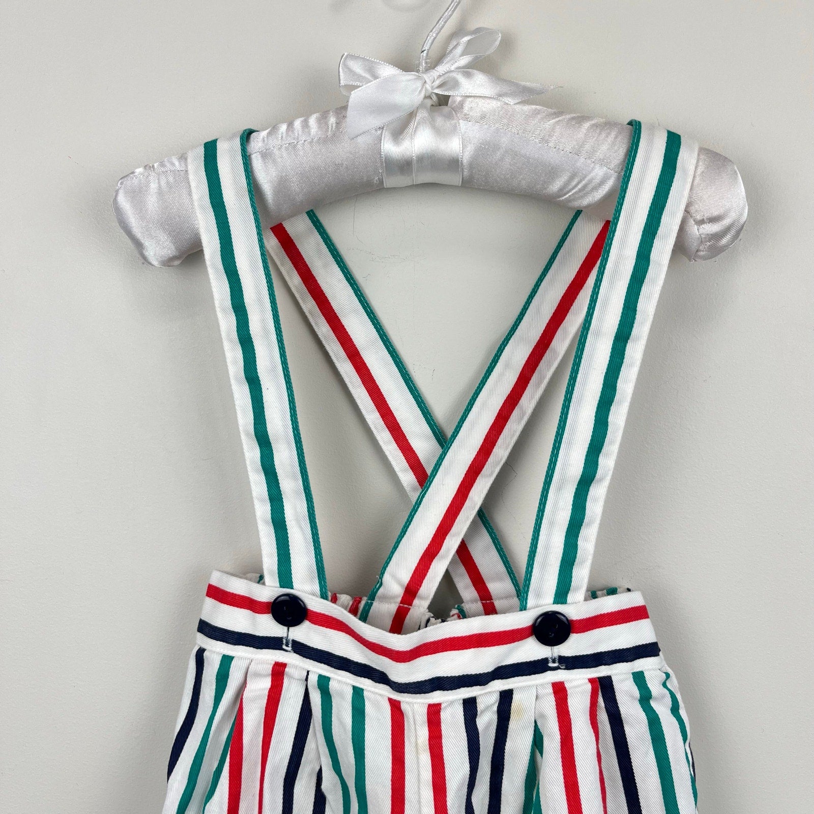 Vintage 90s Striped Suspender Pants Overalls 2T