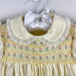 Load image into Gallery viewer, Vintage Polly Flinders Smocked Yellow Dress 12 Months
