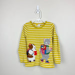 Load image into Gallery viewer, Mini Boden Front &amp; Back T-shirt Yellow Ivory Animals 6-7
